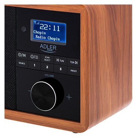 Adler | AD 1184 | Radio DAB+ Bluetooth | Black/Brown | Alarm function - 5
